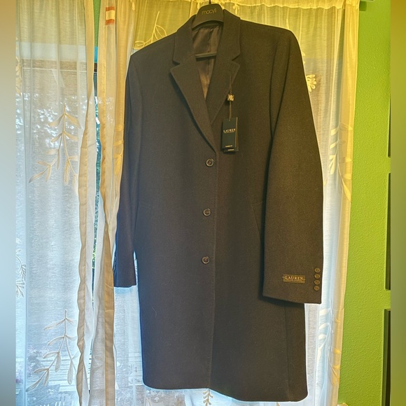 Lauren Ralph Lauren Coat Mens Luther 46L Wool Blend Overcoat Midnight Blue - Picture 5 of 6